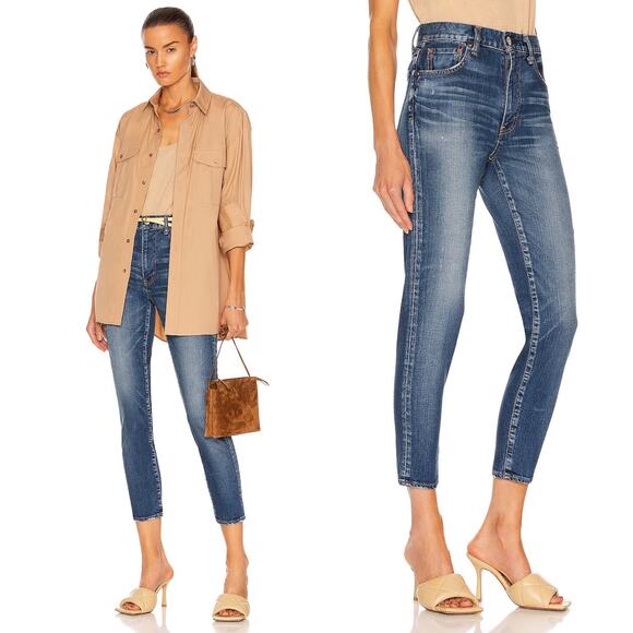 MOUSSY Tamworth High Waist Skinny Jeans In Dark Blue Size 24 Japanese Denim - Picture 3 of 16